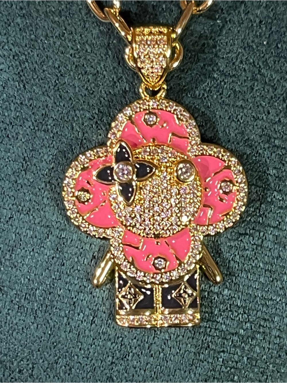 Gold Pink & White Charm Bracelet 6-9” (Skittles!) &Vivi Pendant Necklace 16-18” - Picture 3 of 5